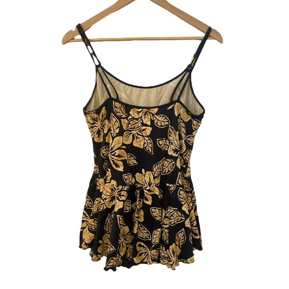 Cole Of California Vintage Hawaiian Print One Piece Swimsuit And Skirt - Picture 2 of 8